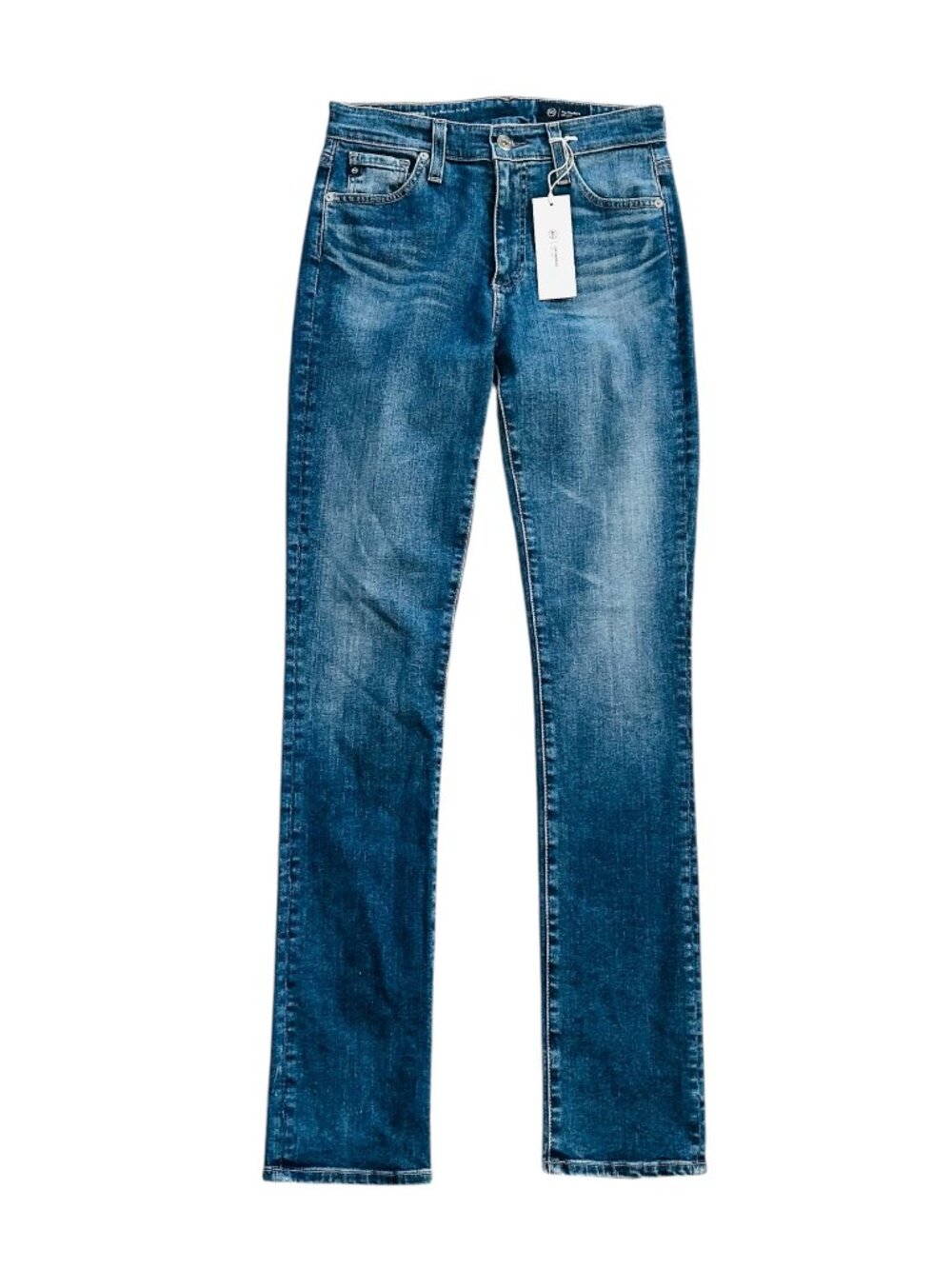 AG Adriano Goldschmied Women's Sz 26 Mari High Rise Slim Straight Blue Jeans NEW